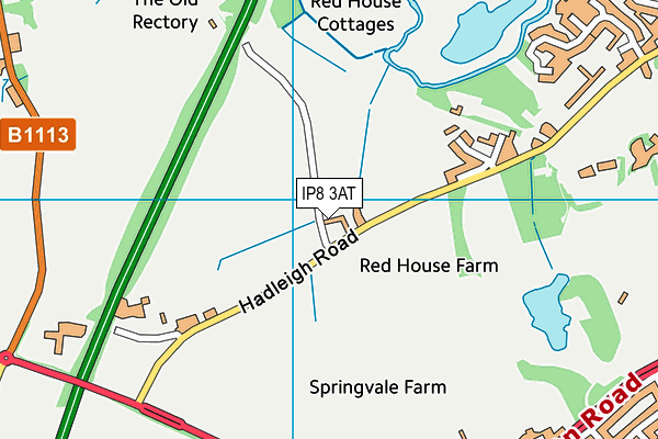 IP8 3AT map - OS VectorMap District (Ordnance Survey)