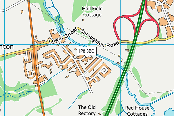 IP8 3BQ map - OS VectorMap District (Ordnance Survey)
