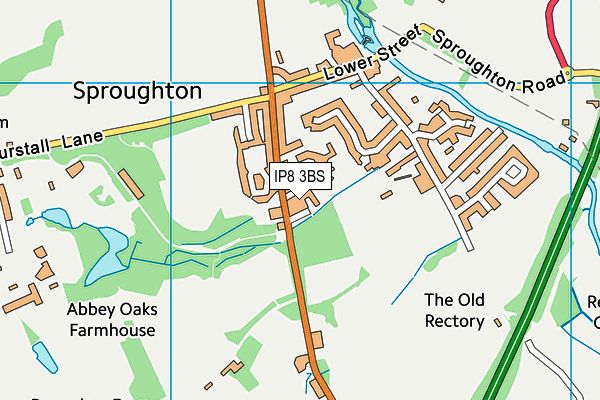 IP8 3BS map - OS VectorMap District (Ordnance Survey)