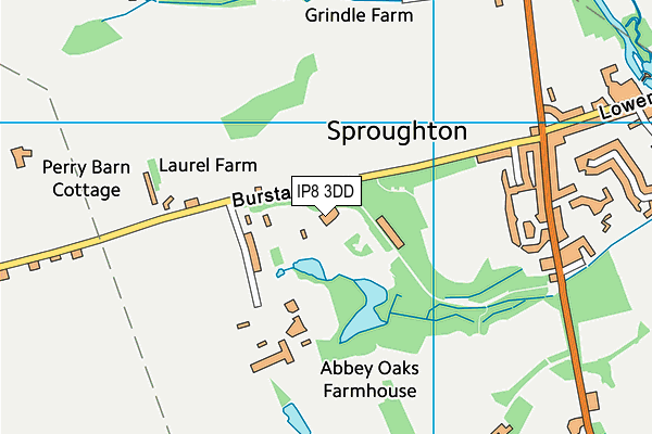 IP8 3DD map - OS VectorMap District (Ordnance Survey)