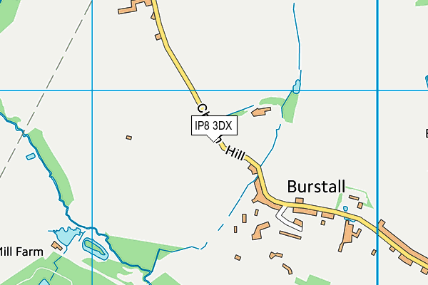 IP8 3DX map - OS VectorMap District (Ordnance Survey)