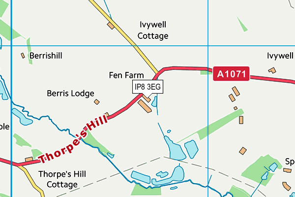 IP8 3EG map - OS VectorMap District (Ordnance Survey)