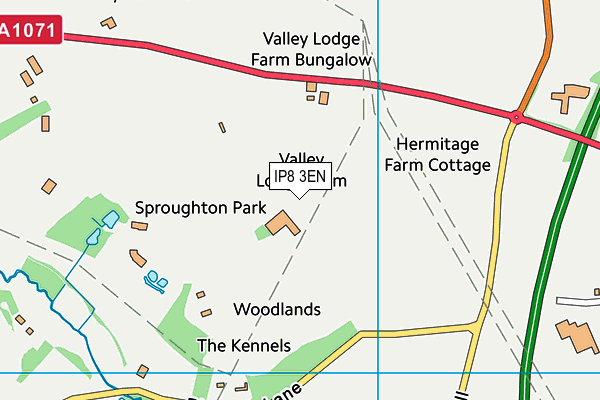 IP8 3EN map - OS VectorMap District (Ordnance Survey)