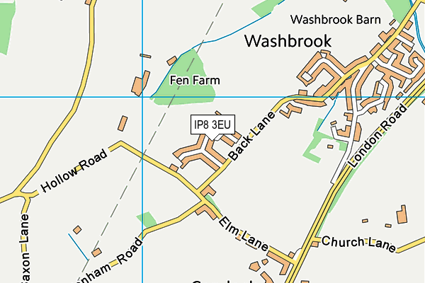 IP8 3EU map - OS VectorMap District (Ordnance Survey)