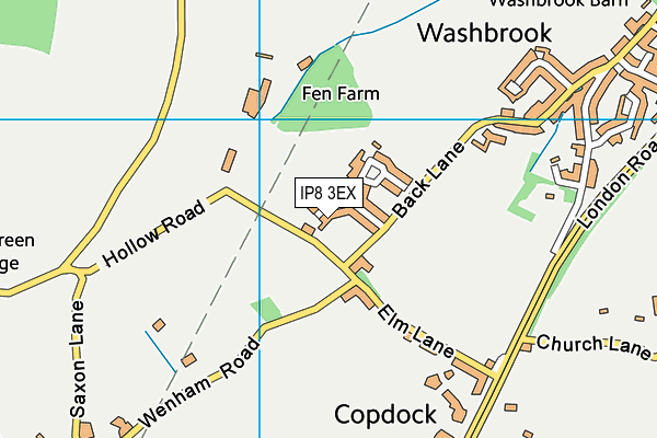 IP8 3EX map - OS VectorMap District (Ordnance Survey)