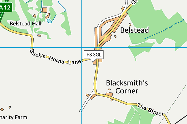 IP8 3GL map - OS VectorMap District (Ordnance Survey)