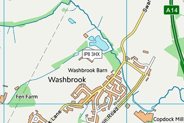 IP8 3HX map - OS VectorMap District (Ordnance Survey)