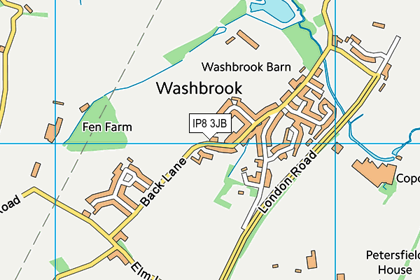 IP8 3JB map - OS VectorMap District (Ordnance Survey)