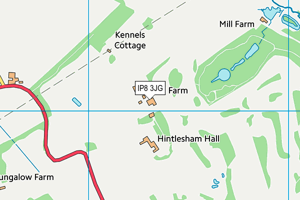 Hintlesham Golf Club map (IP8 3JG) - OS VectorMap District (Ordnance Survey)