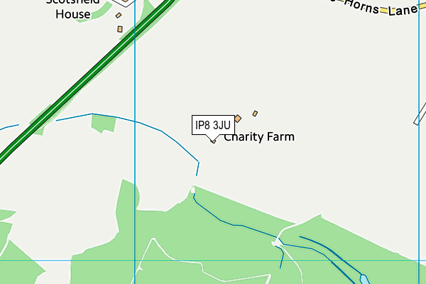 IP8 3JU map - OS VectorMap District (Ordnance Survey)