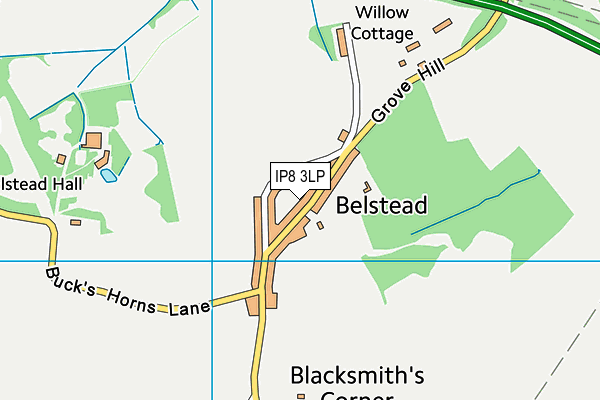 IP8 3LP map - OS VectorMap District (Ordnance Survey)