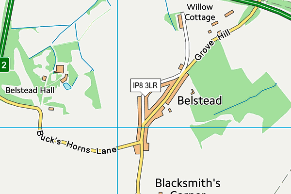 IP8 3LR map - OS VectorMap District (Ordnance Survey)