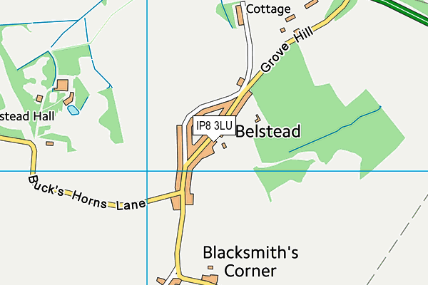 IP8 3LU map - OS VectorMap District (Ordnance Survey)