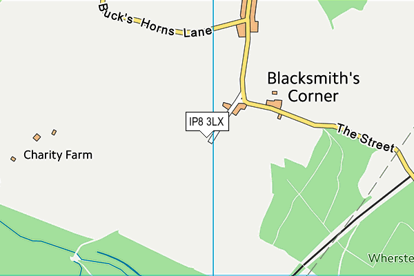 IP8 3LX map - OS VectorMap District (Ordnance Survey)