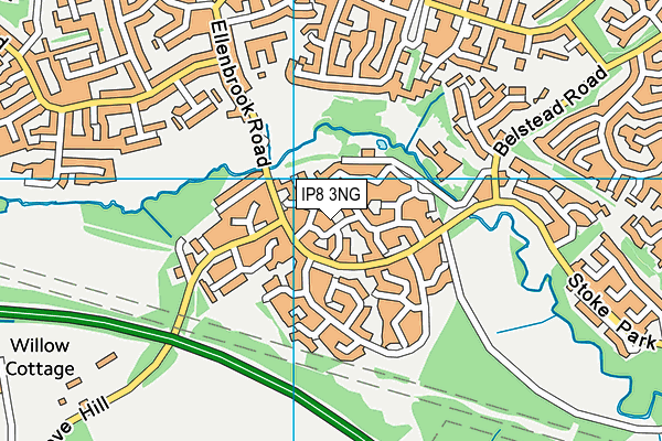 IP8 3NG map - OS VectorMap District (Ordnance Survey)