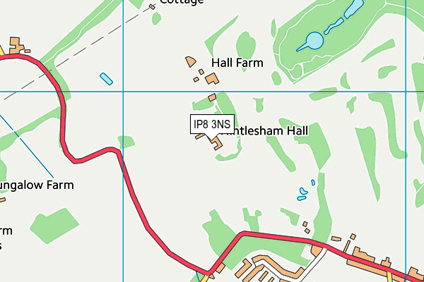 Hintlesham Hall Hotel Health Club (Closed) map (IP8 3NS) - OS VectorMap District (Ordnance Survey)
