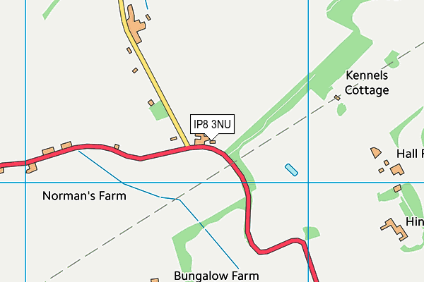 IP8 3NU map - OS VectorMap District (Ordnance Survey)