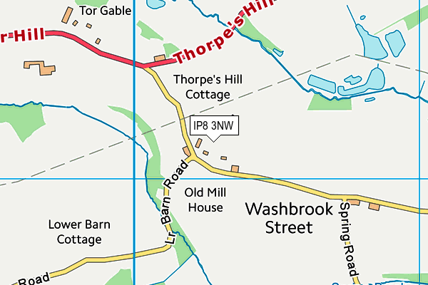 IP8 3NW map - OS VectorMap District (Ordnance Survey)