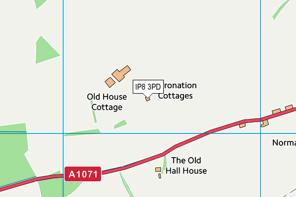 IP8 3PD map - OS VectorMap District (Ordnance Survey)