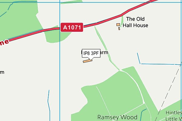 IP8 3PF map - OS VectorMap District (Ordnance Survey)