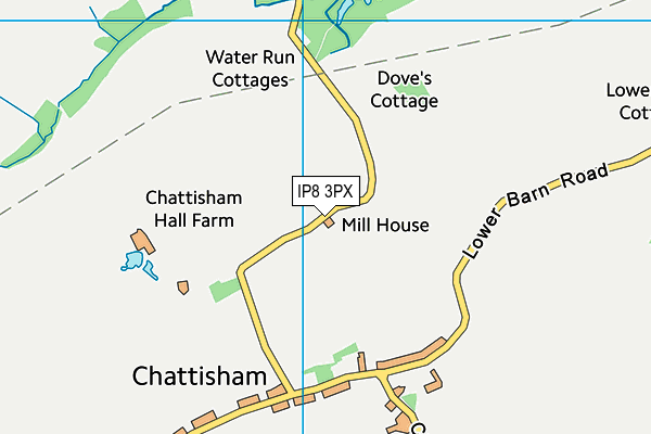 IP8 3PX map - OS VectorMap District (Ordnance Survey)