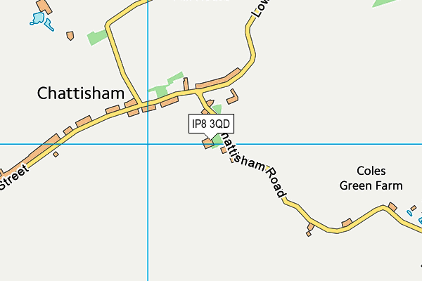 IP8 3QD map - OS VectorMap District (Ordnance Survey)