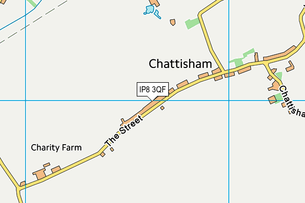 IP8 3QF map - OS VectorMap District (Ordnance Survey)