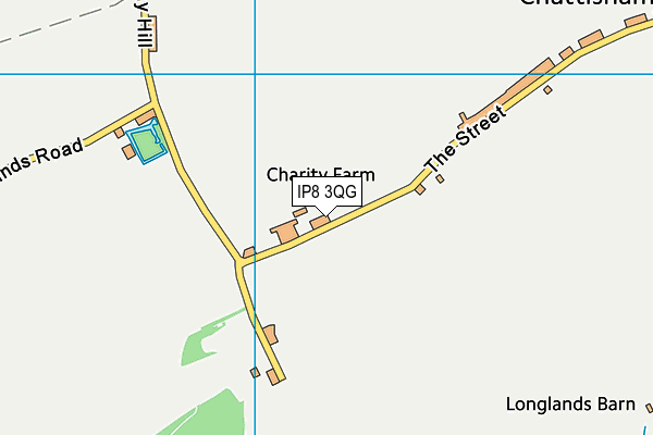 IP8 3QG map - OS VectorMap District (Ordnance Survey)