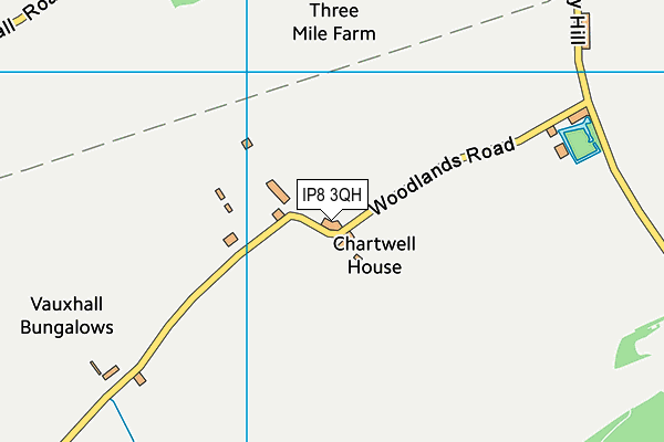 IP8 3QH map - OS VectorMap District (Ordnance Survey)