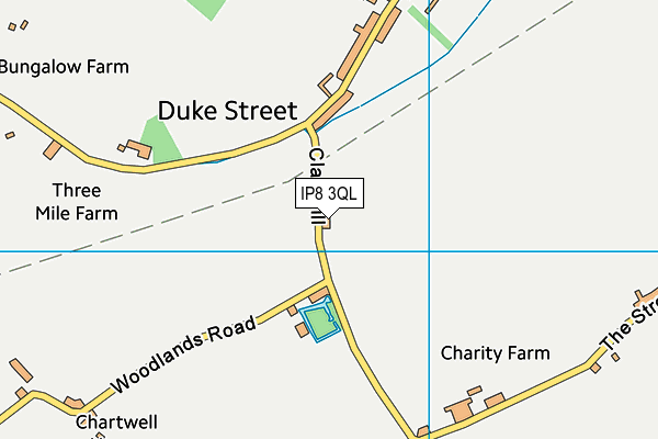 IP8 3QL map - OS VectorMap District (Ordnance Survey)