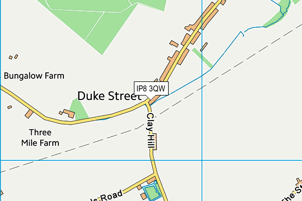 IP8 3QW map - OS VectorMap District (Ordnance Survey)