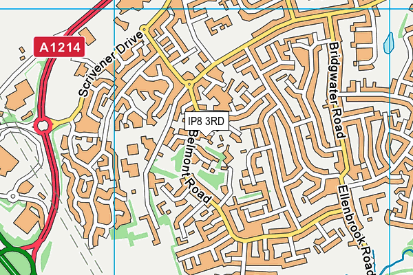 IP8 3RD map - OS VectorMap District (Ordnance Survey)