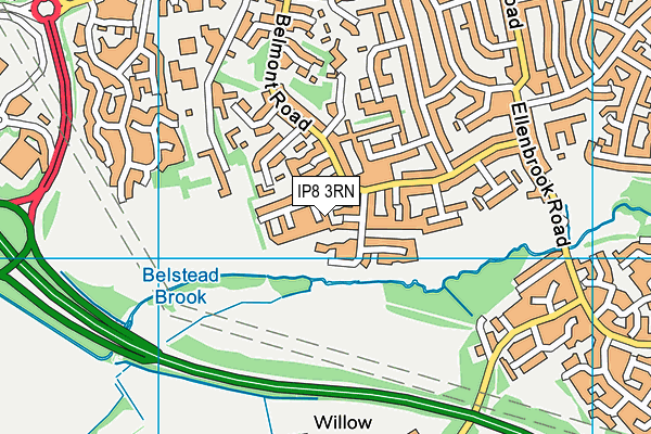 IP8 3RN map - OS VectorMap District (Ordnance Survey)