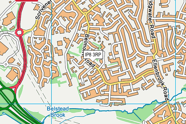 IP8 3RP map - OS VectorMap District (Ordnance Survey)