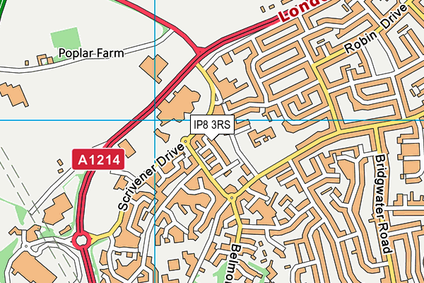 IP8 3RS map - OS VectorMap District (Ordnance Survey)