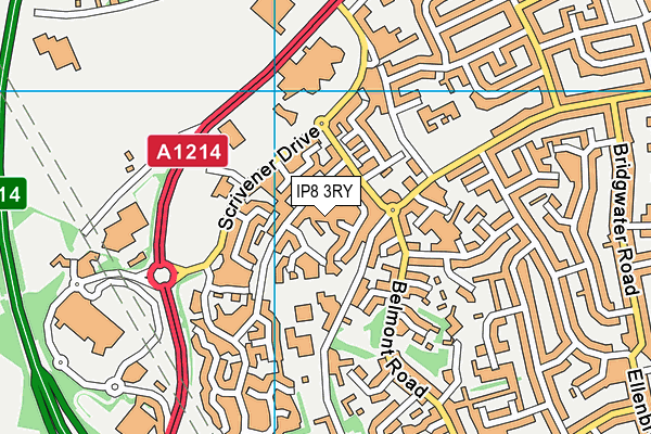 IP8 3RY map - OS VectorMap District (Ordnance Survey)