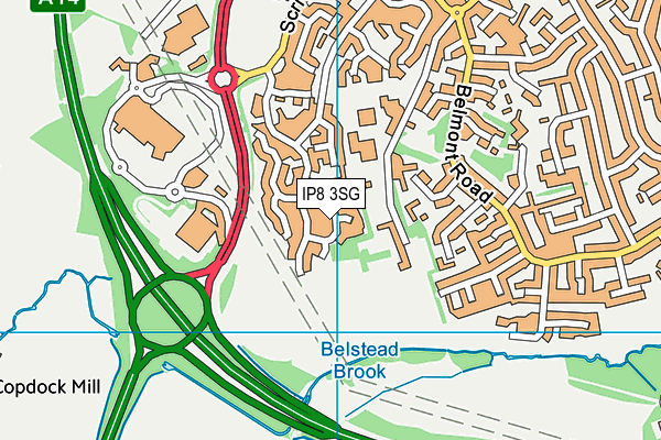 IP8 3SG map - OS VectorMap District (Ordnance Survey)