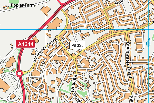 IP8 3SL map - OS VectorMap District (Ordnance Survey)