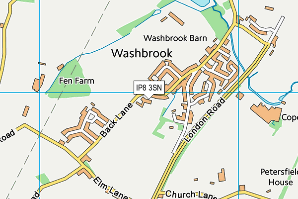 IP8 3SN map - OS VectorMap District (Ordnance Survey)