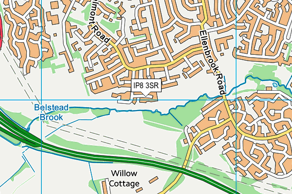 IP8 3SR map - OS VectorMap District (Ordnance Survey)