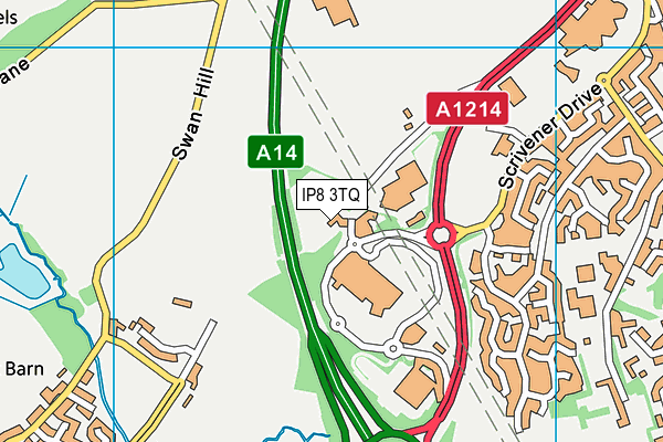 IP8 3TQ map - OS VectorMap District (Ordnance Survey)