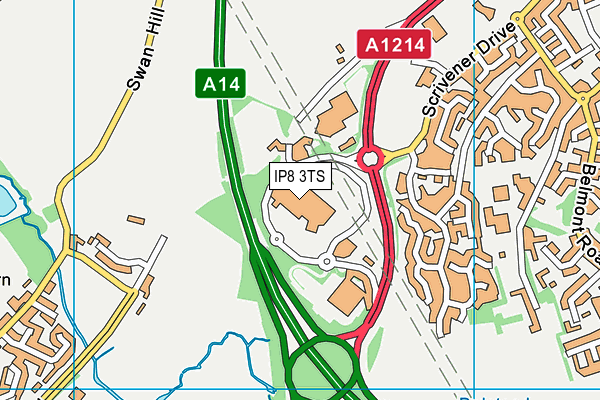 IP8 3TS map - OS VectorMap District (Ordnance Survey)