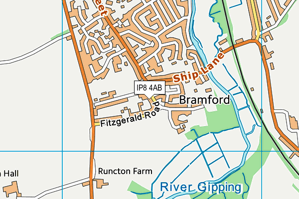 IP8 4AB map - OS VectorMap District (Ordnance Survey)