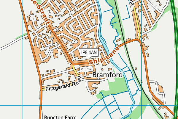 IP8 4AN map - OS VectorMap District (Ordnance Survey)