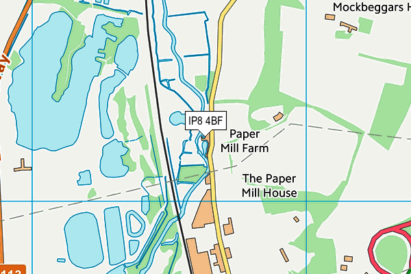 IP8 4BF map - OS VectorMap District (Ordnance Survey)