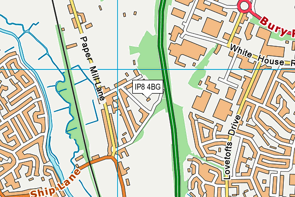 IP8 4BG map - OS VectorMap District (Ordnance Survey)