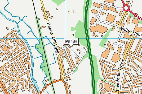 IP8 4BH map - OS VectorMap District (Ordnance Survey)