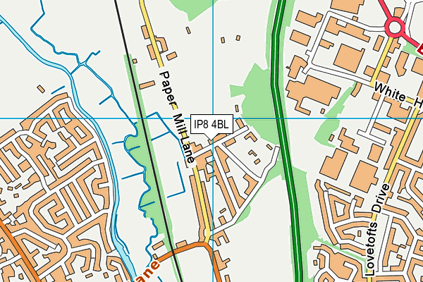 IP8 4BL map - OS VectorMap District (Ordnance Survey)