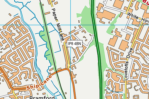 IP8 4BN map - OS VectorMap District (Ordnance Survey)