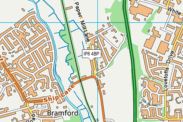 IP8 4BP map - OS VectorMap District (Ordnance Survey)